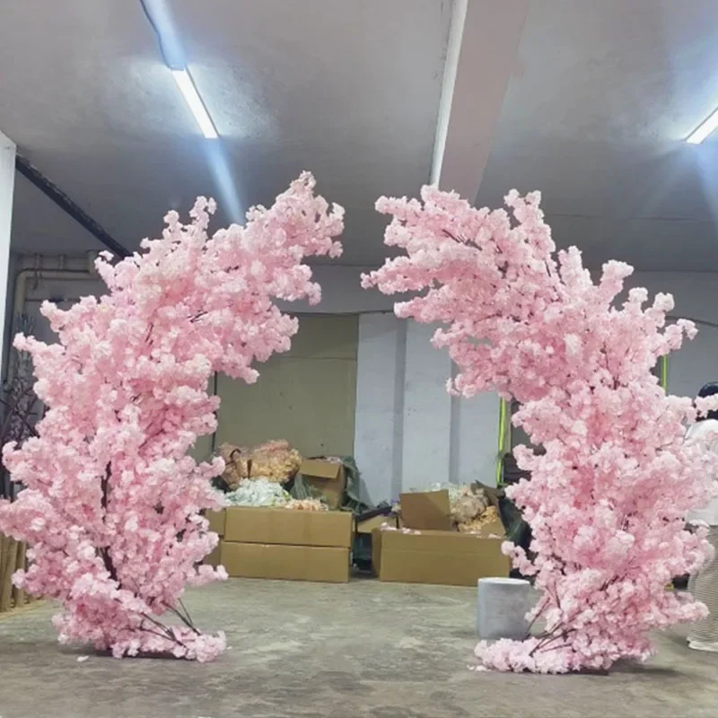 

High Quality Wedding Garden Pink and White Artificial Blossom Cherry Flowers Arch