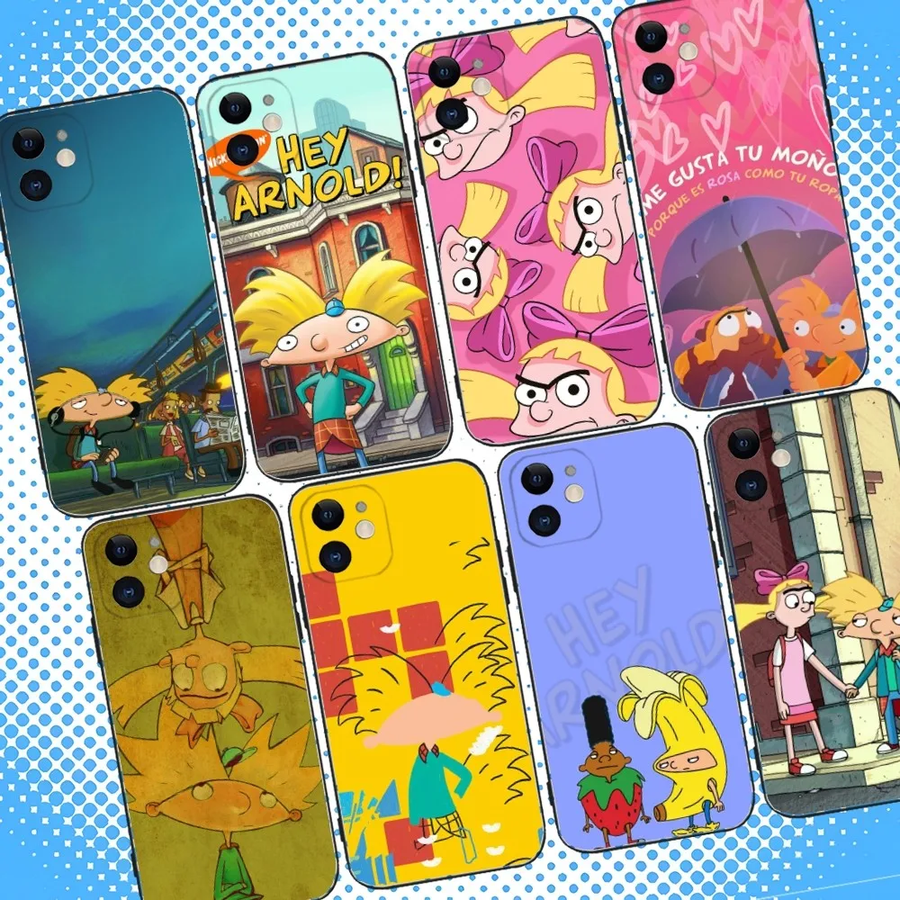 

Hey Arnold Helga Phone Case For iPhone 16,15,14,13,12,11,Pro,Max,Plus,X,XS,XR,SE,8,7,Mini,Soft Silicone Black Case