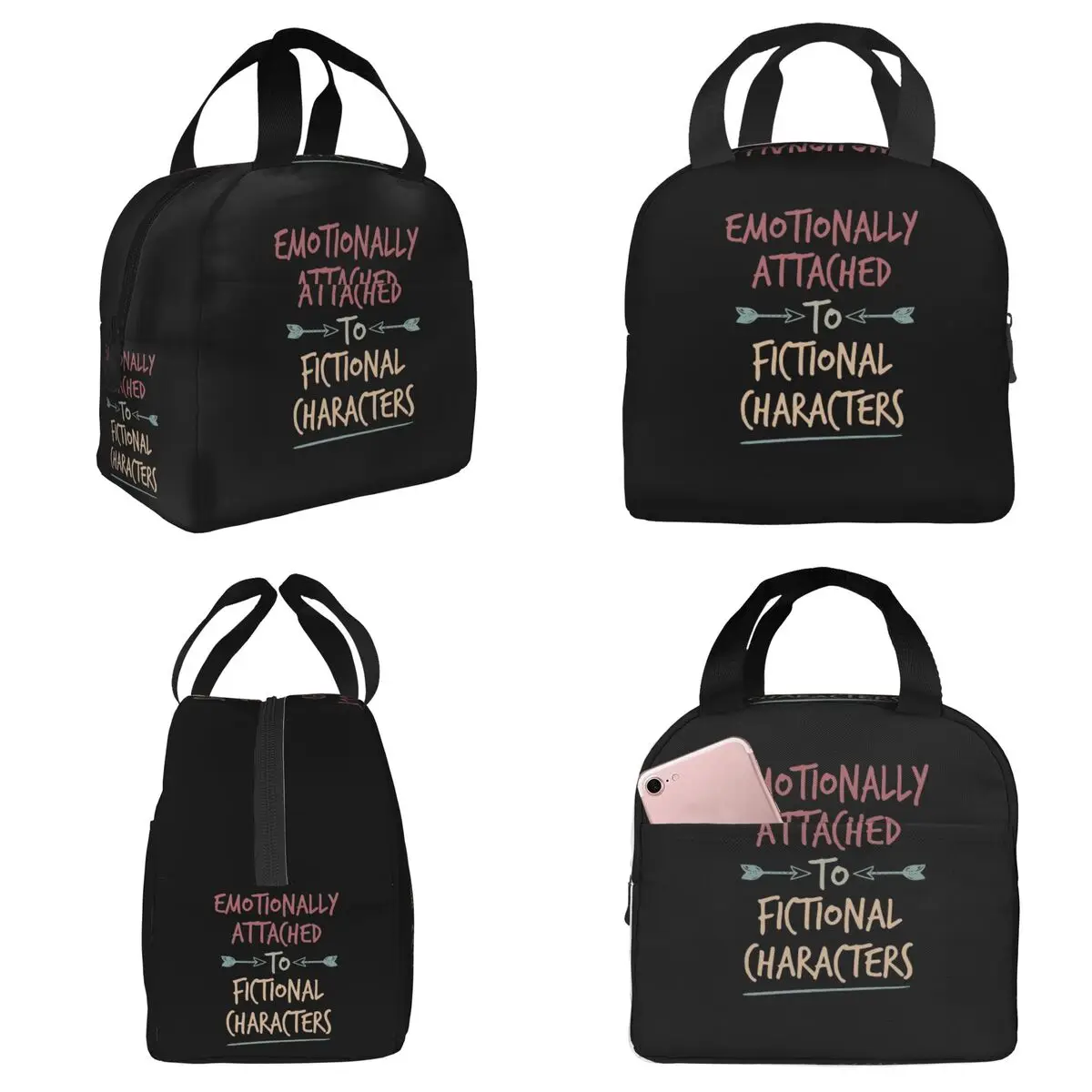 Emotionally Attached To Fictional Characters Insulated Lunch Bag for Kids School Cooler Thermal Food Box Tote Portable