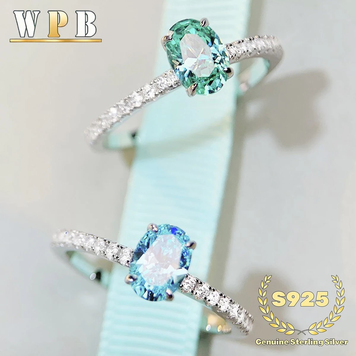 ‌Elegant S925 Sterling Silver Ring for Women 1 Ct Oval CZ Center Stone with Round Accents Engagement Wedding Anniversary Gift