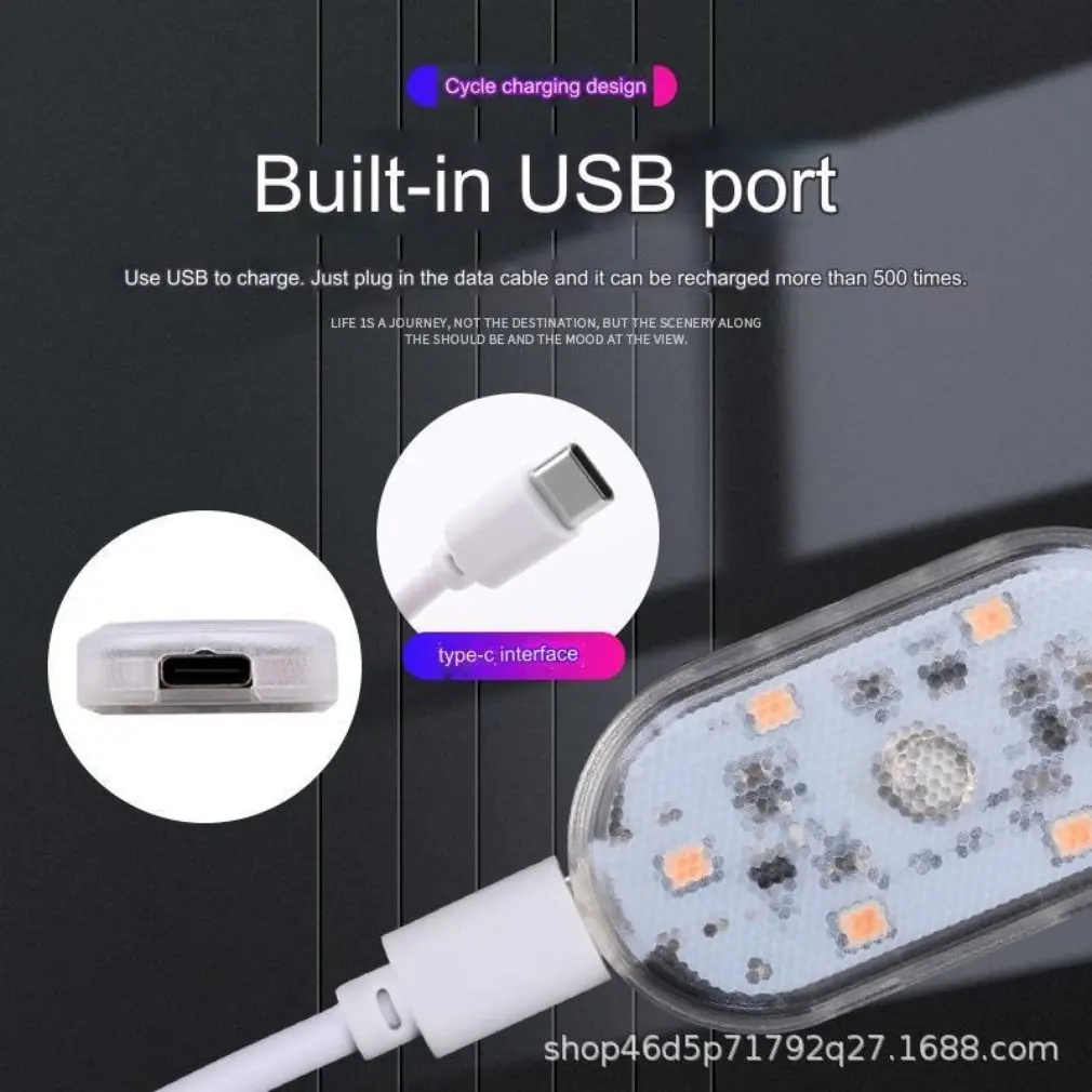 Luz de techo Interior de coche con Sensor táctil, Mini lámpara LED de lectura, imanes de techo, lámpara de ambiente de carga USB