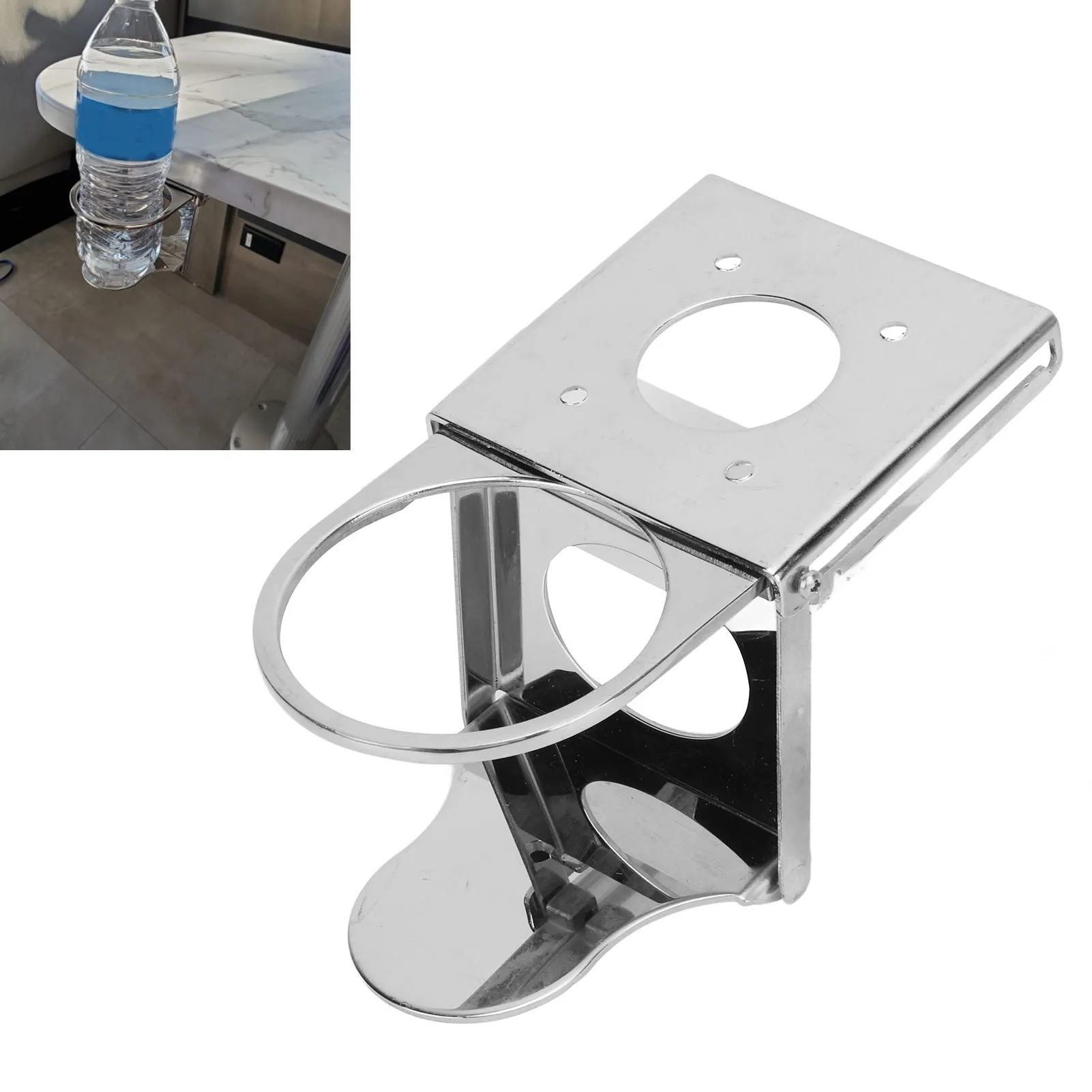 304 stainless steel mirror polished folding cup holder: suitable for various containers, easy to install