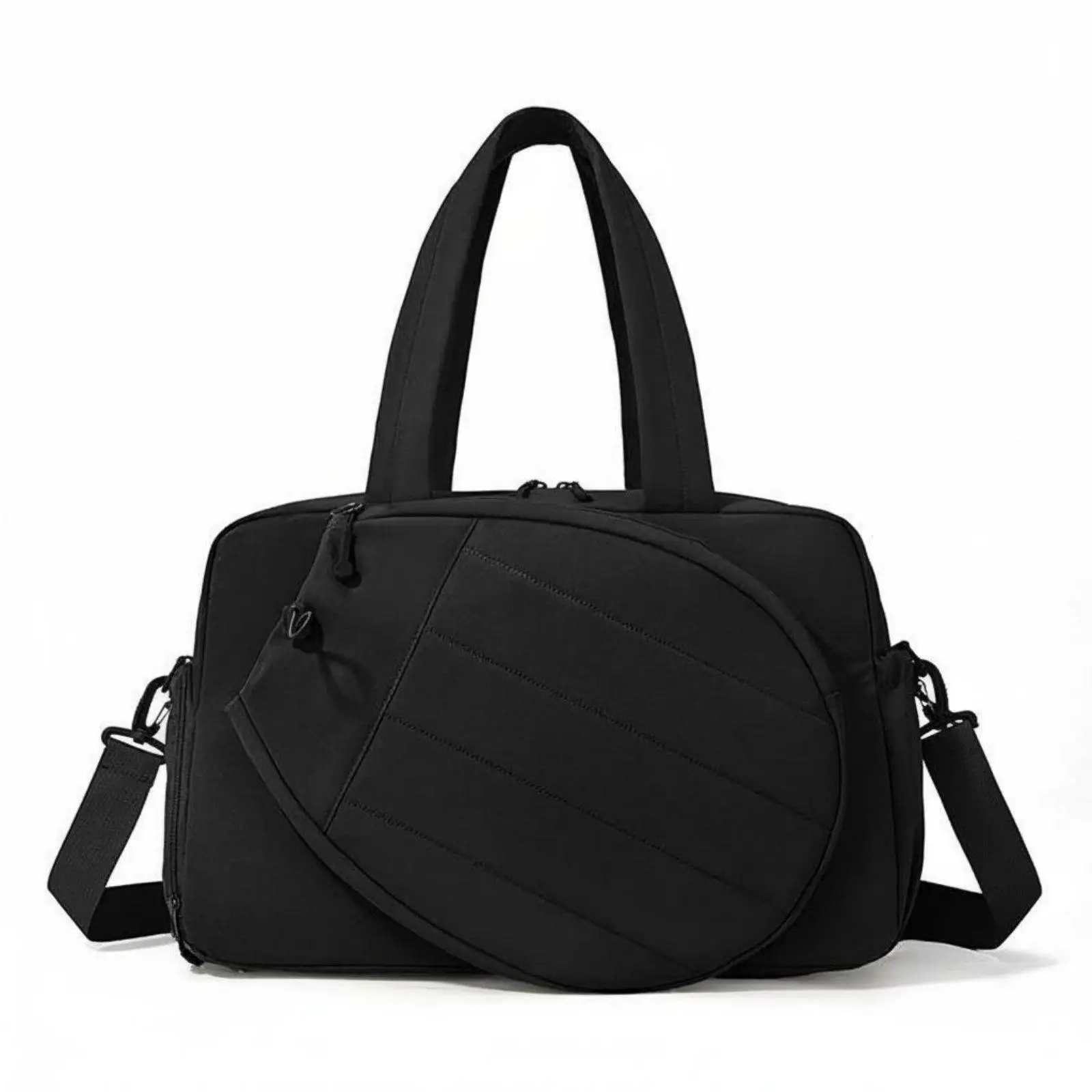 Badminton Handbag Nylon Duffel Bag with Racket Compartment for Tennis Racquet Sports Travel Gym Holdall