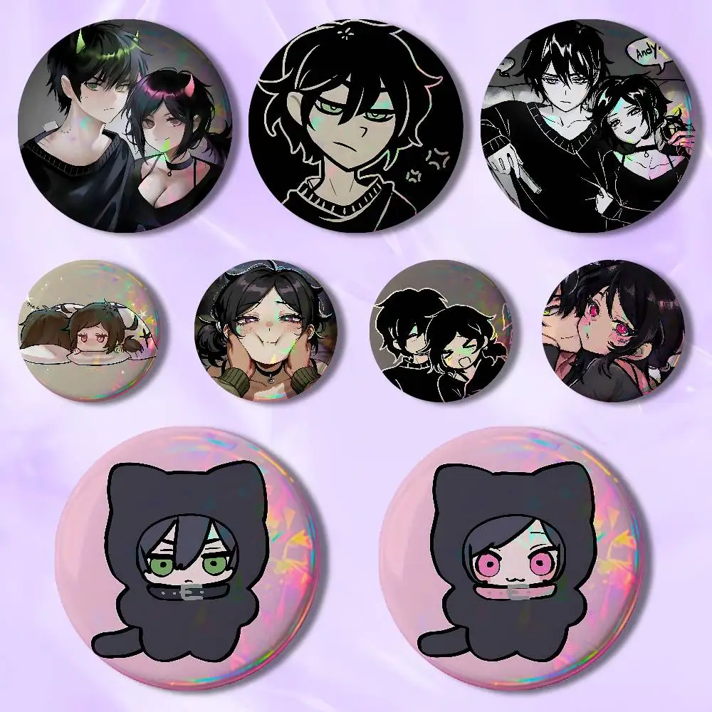 

The A-Andy And L-Leyley 32mm 58mm 75mm 44mm 25mm Anime Badges Brooches DIY Pins Decorations Birthday Gifts