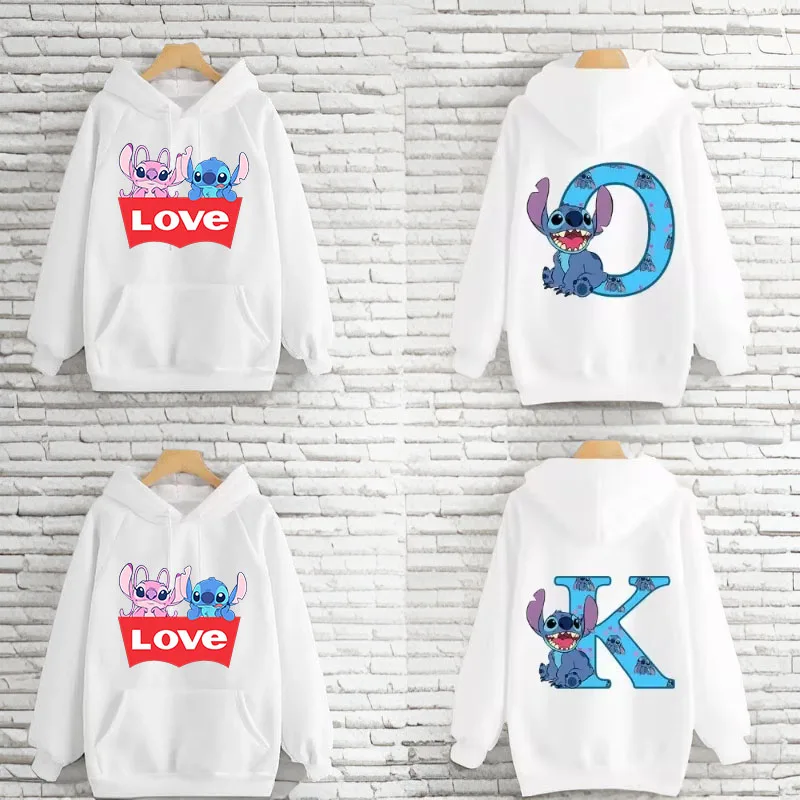 

Lilo Stitch 26 English Alphabet Women's Sweatshirts Y2k Hoodies Long Sleeve Hoodie Stitch Disney Clothes Women's Sweatshirts