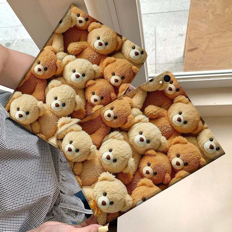 

Cute Bear Art Pattern For Samsung Galaxy Tab S11 A11 A9 A8 S6 A 10.1 A7 10.4 Plus 2025 2023 Tablet Case Gift
