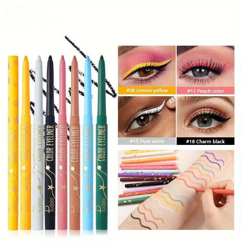 Colorful Eyeliner Gel Pencil Waterproof Lasting Easy To Wear Eyes Beauty Makeup Natural Matte Lying Silkworm Eye Liner