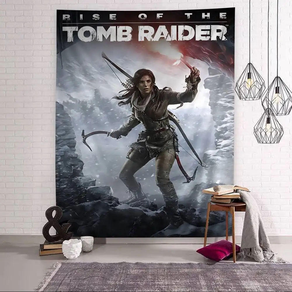 Action Game T-Tomb R-Raider Colorful Tapestry Wall Hanging Bohemian Wall Tapestries Mandala Wall Art Decor