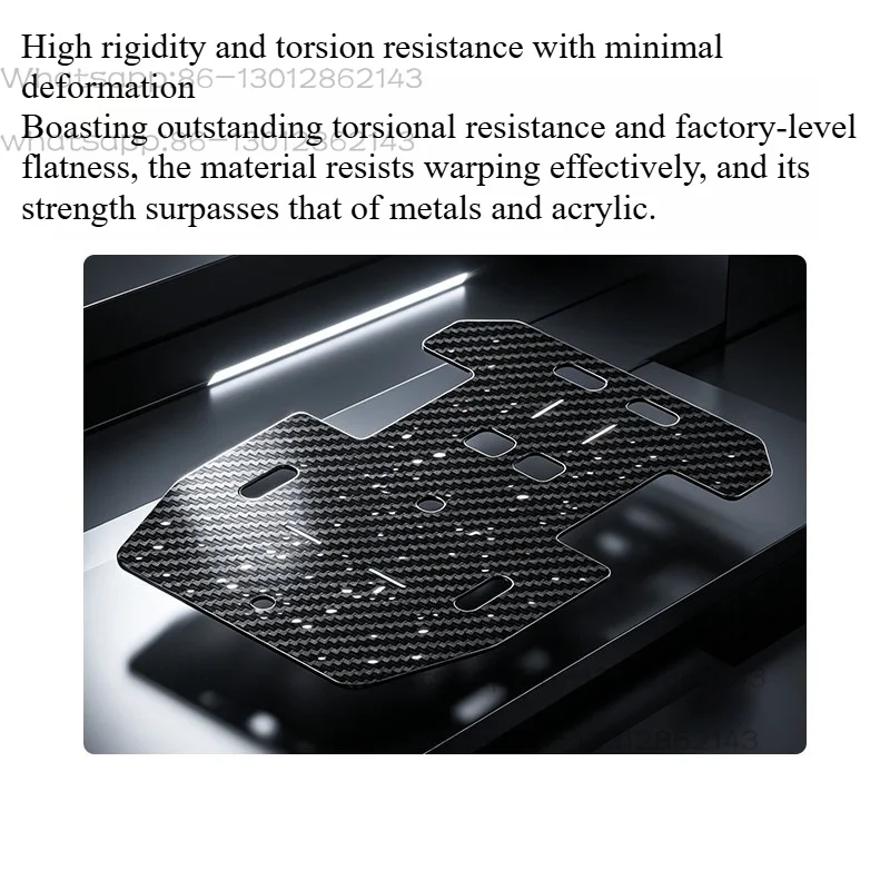 T5X Carbon Fiber Chassis Riser Plate, High Performance Anti-Torsion Board for 3-Wheel & 4WD DIY Robot Car, Competition Use