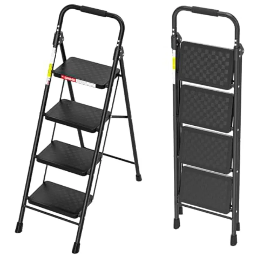 

Step Ladder, 4 Step Ladder for Adults with Wide Anti-Slip Pedal, Step Stool Foldable with Cushioned Handle, 330 Capacity for Ho