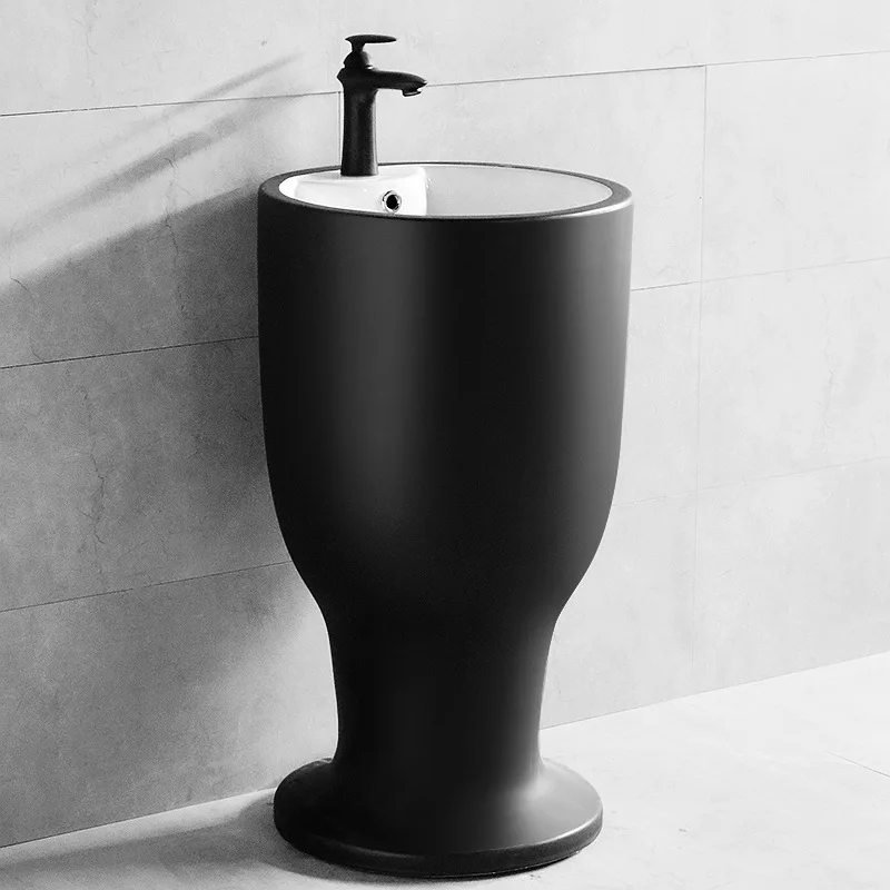 Pillar basin, bathroom, ceramic washbasin, balcony integrated floor-to-ceiling small wash basin