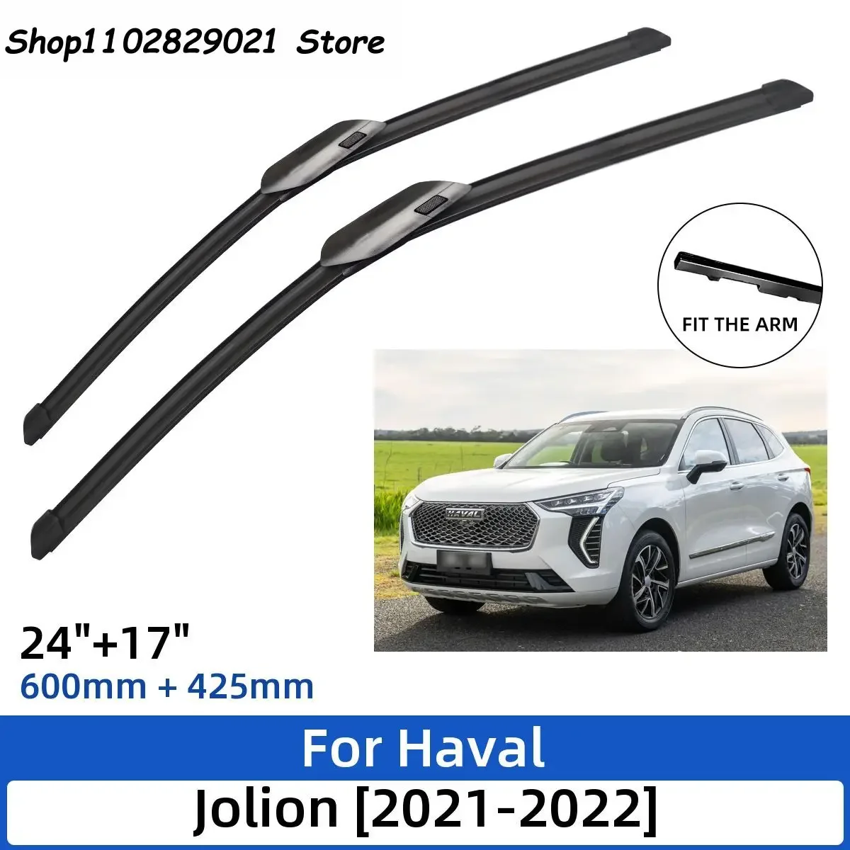 

2PCS for GW Haval Jolion 2021-2022 24"+17" Front Wiper Blades Windshield Windscreen Window Cutter Car Auto Accessories 2021 2022