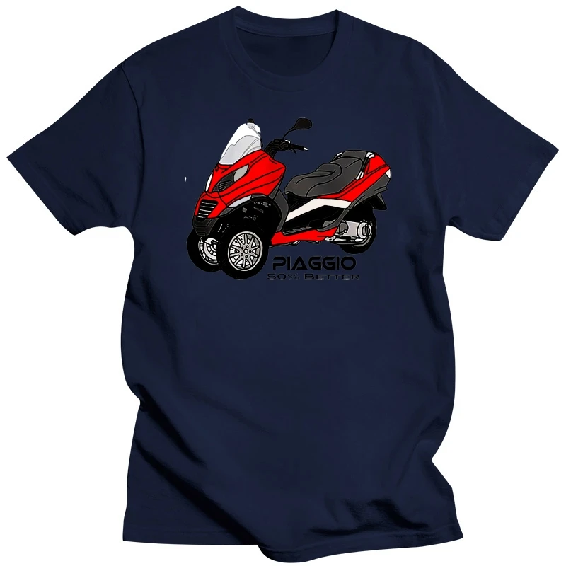 Piaggio Mp3 Font 1 White T-shirt -  Cotton T-shirt  White Piaggio T Shirt for Men