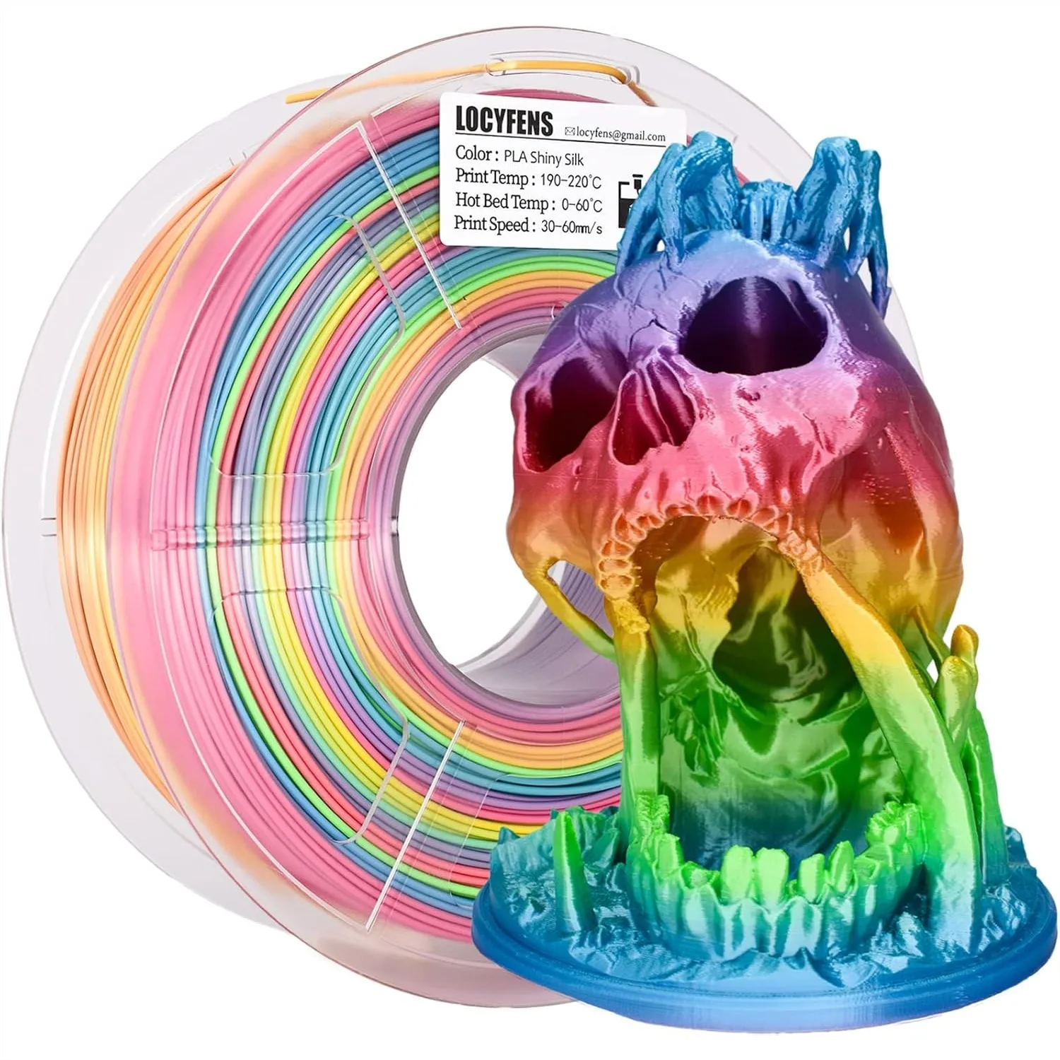 

Silk Rainbow PLA Filament 1.75mm Multicolor 1kg for 3D Printer Smooth Printing