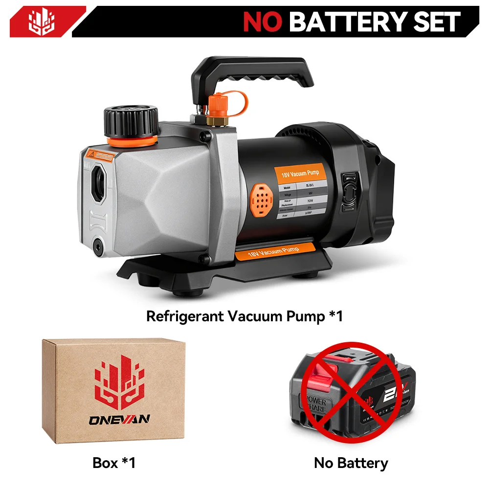 ONEVAN 1/2HP 7CFM Refrigerant Vacuum Pump 1/4 Air Inlet Refrigeration Car Household Air Conditioning For Makita 18V Battery Pin image 3