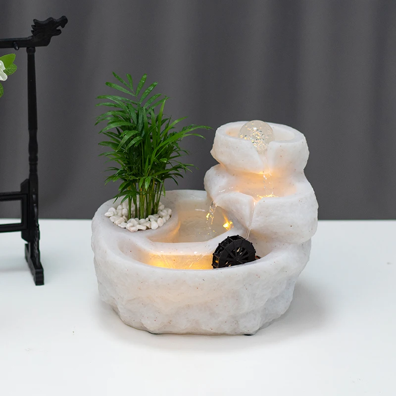 

Light luxury feng shui wheel small rockery fountain crystal ball water cart flowing water ornament circulating water modern