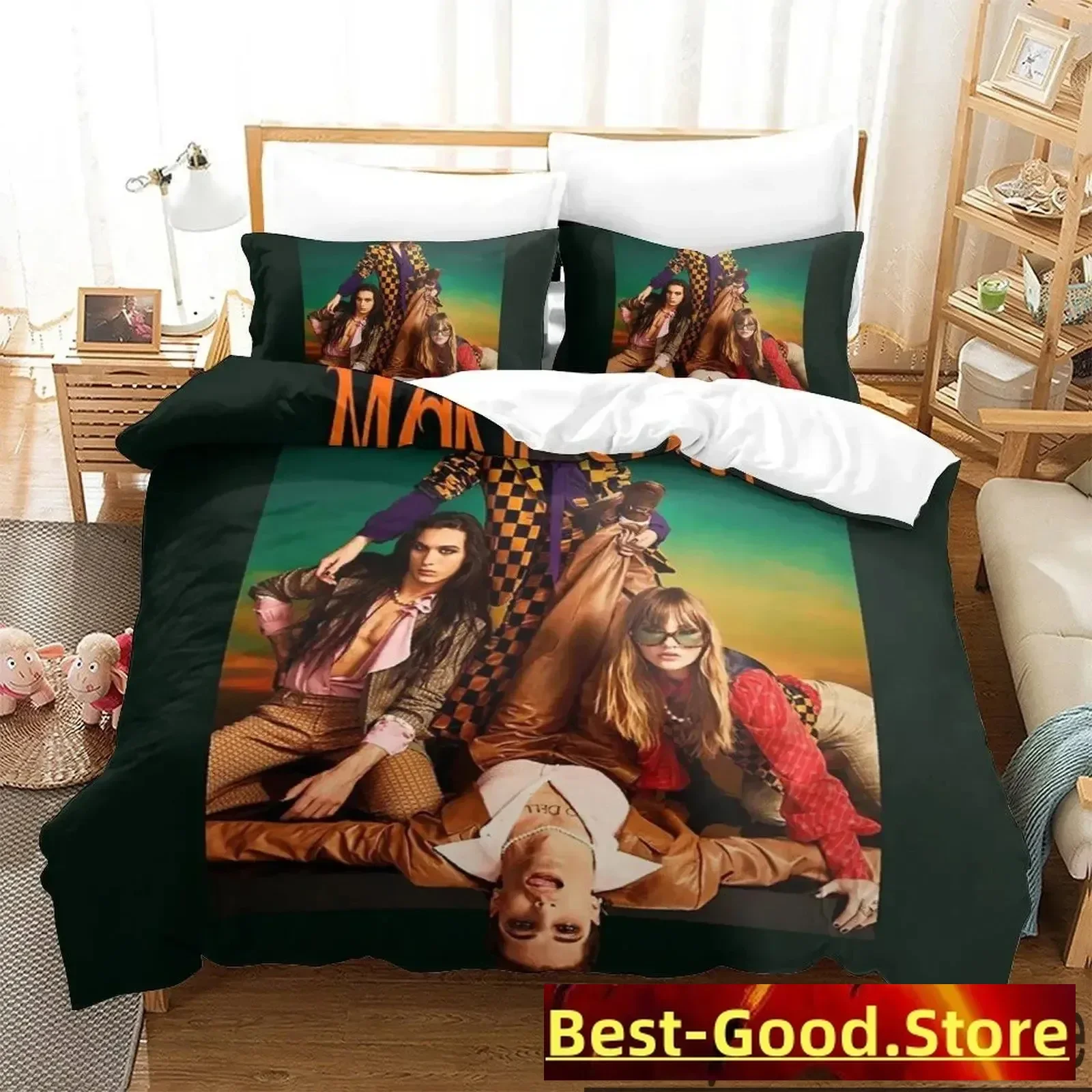 

3D Print Maneskin Bedding Set Boys Girls Twin Queen King Size Duvet Cover Pillowcase Bed boys Adult Home Textileextile