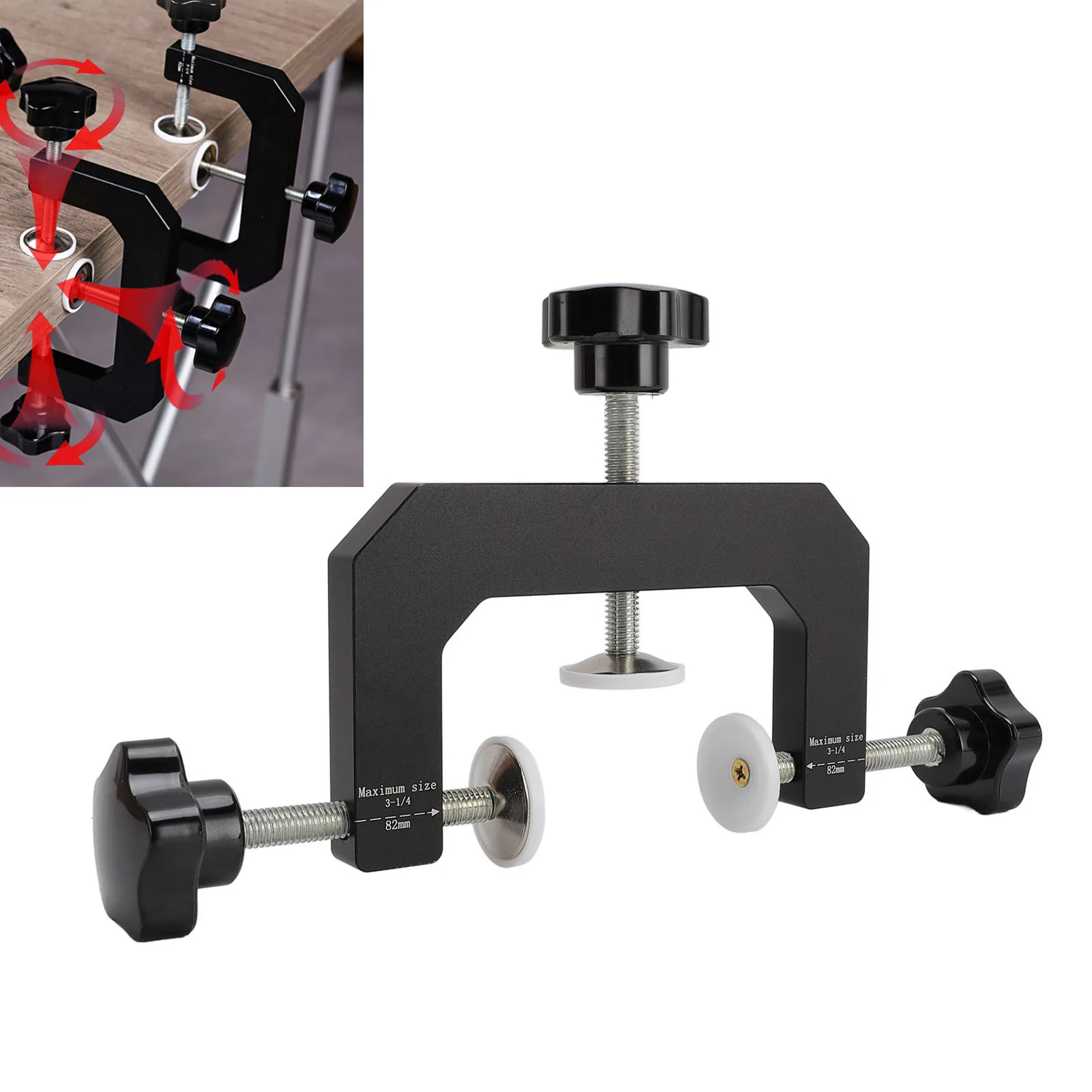 3 Way Face Clamp Aluminium Alloy Ergonomic Design Adjustable Cabinet Clamp for Woodworking 3 Way C Clamp 3 Way Fastening Clamp