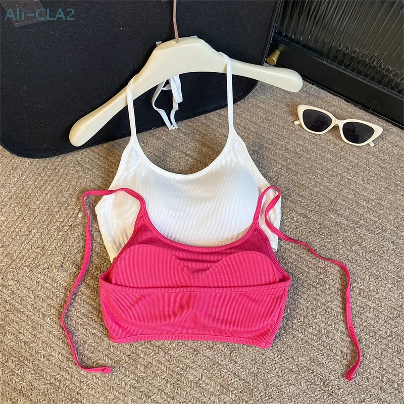 Frauen sexy Tube Tops mit Pad weibliche BHs lässige Tanktops Weste ärmellose Streetwear kurz geschnittene Camis Frau Kleidung