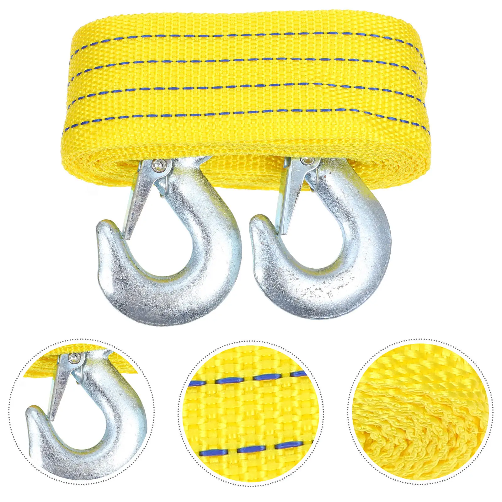 

2 шт. тяговые ремни из прочного нейлона, буксировочные тросы для грузовиков, ремни для буксировки с крюками, длинные буксировочные ремни, тяговые ремни