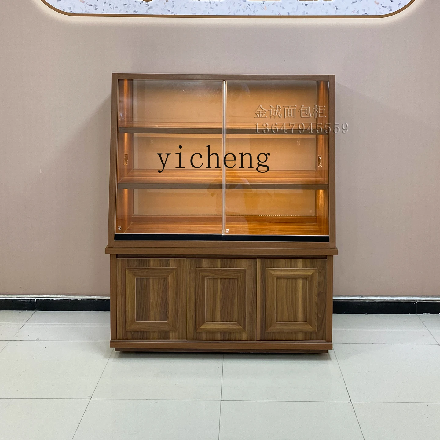 TQH Chinese Vintage Bread Cabinet Display Cabinet Cake Pastry Shop Baking Side Island Cabinet