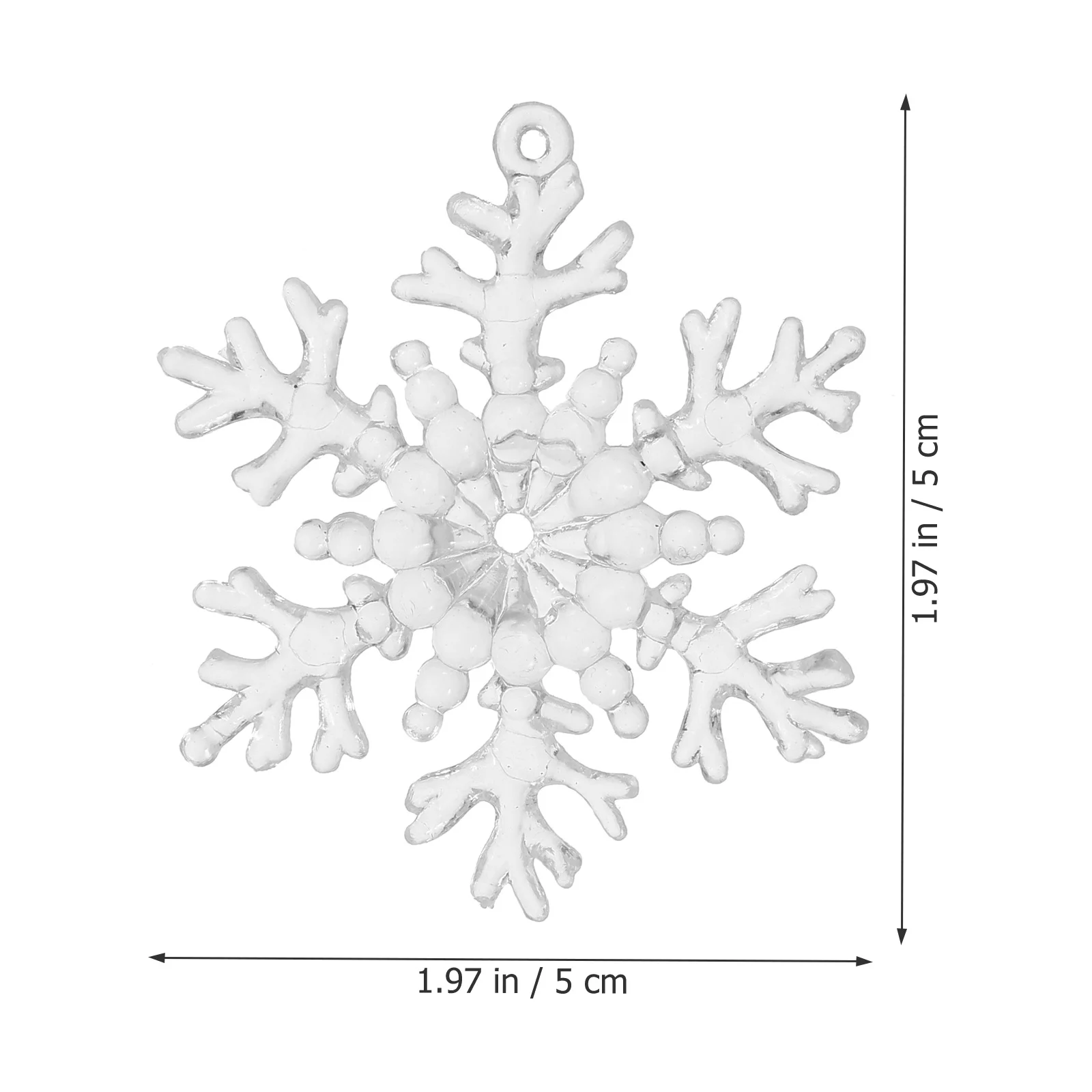 

50 Pcs Snowflake Charm Snowflakes Decor Ornaments for Tree Hanging Decorations Decorating Christmas