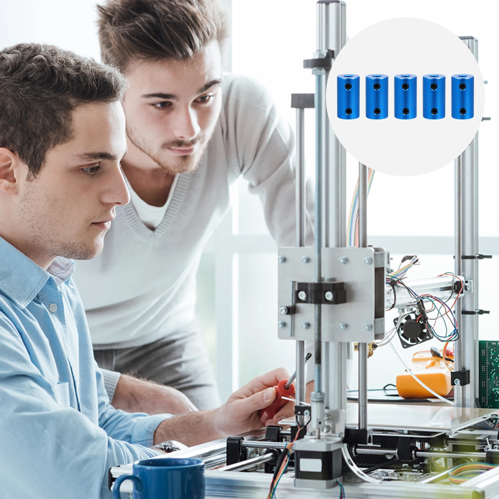 

5Pcs Aluminium Shaft Coupler Flexible Stepper Motor Connector for 3D Printer Encoder Joint Damping Vibration Compensation