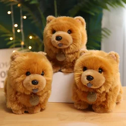 30cm Kawaii Simulation Fluffy Chow Chow Dog Plush Toy Cute Lifelike Puppy Pet Stuffed Doll Appease Baby Toys Kids Birthday Gifts