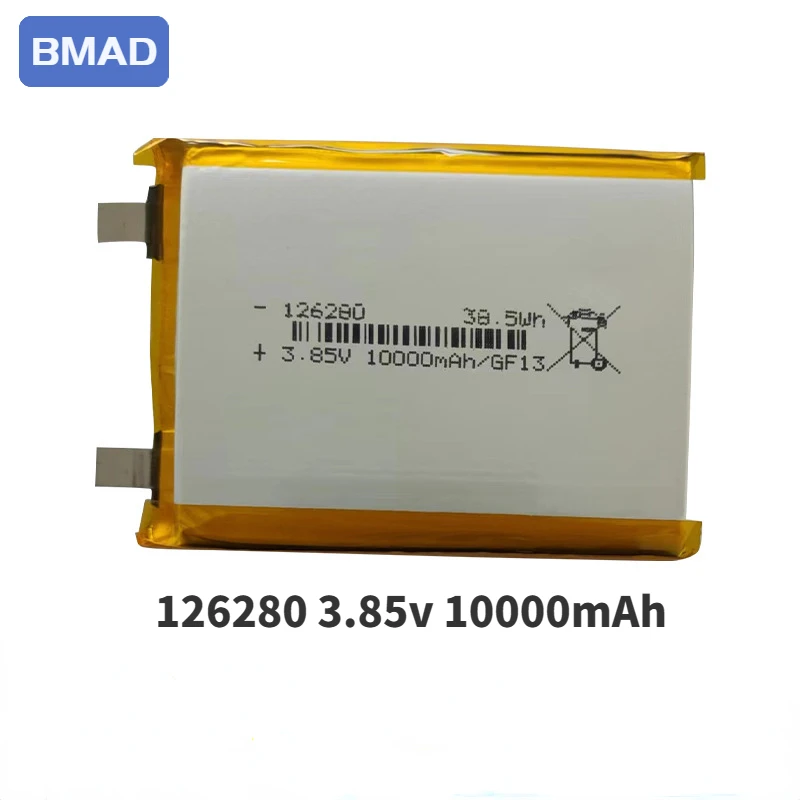 126280   Batería de polímero de litio de alto voltaje, 10000MAH, 3,85 V, adecuada para juguetes eléctricos, bolígrafos electrónicos, altavoces Bluetooth