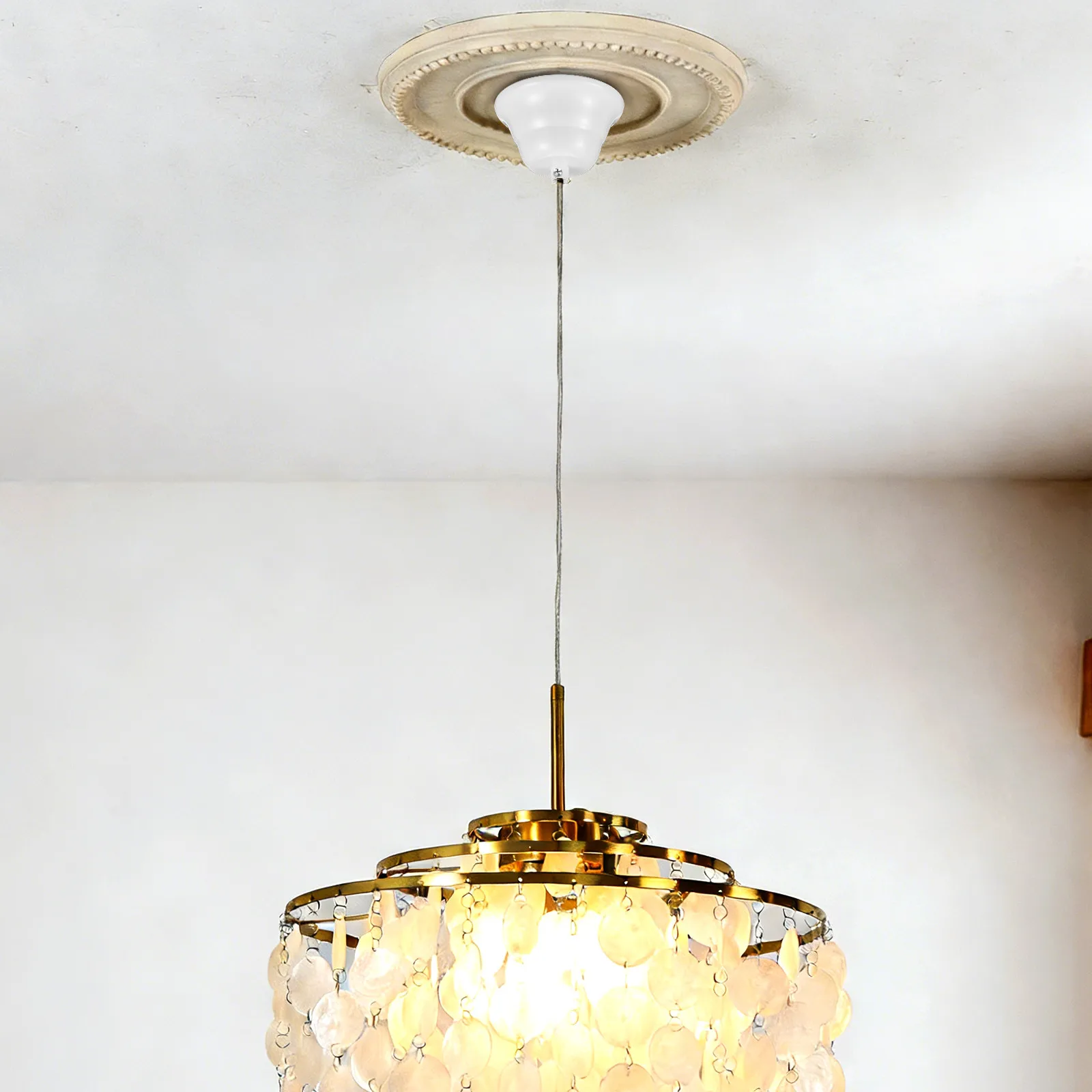 

4Pcs Ceiling Cover Plate Chandelier Canopy Kit Easy Install Long-Lasting Protection for European Retro Porch Pendant Lamps DIY