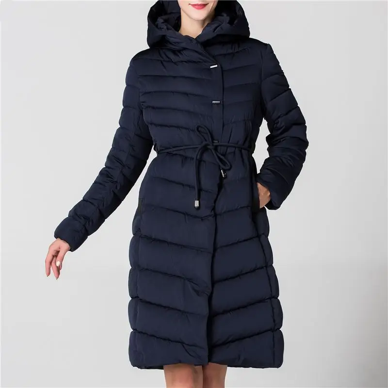 High Quality Jacket Women Autumn Winter Solid Cotton Coat Female Long Sleeve Parkas With Hood Slim Long Jackets For Women