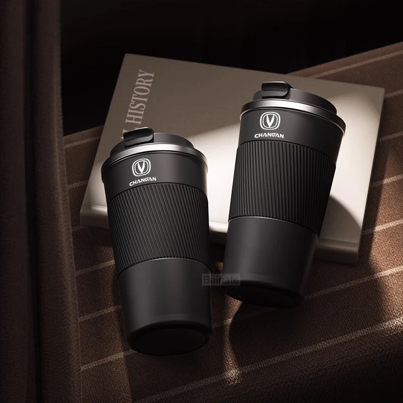 For CHANGAN CS35 CS55 CS75 Plus UNI-K UNI-T EADO, Stainless Steel Insulated Cup 510ml Coffee Cup Leak-Proof Travel Mug Bottle