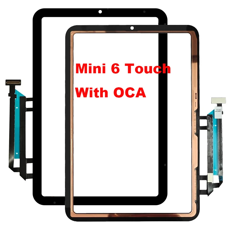 

Сенсорный экран OCA для Apple iPad Mini 6 (6-го поколения), панель дигитайзера для iPad Mini 2021, сенсорное стекло с OCA для ремонта