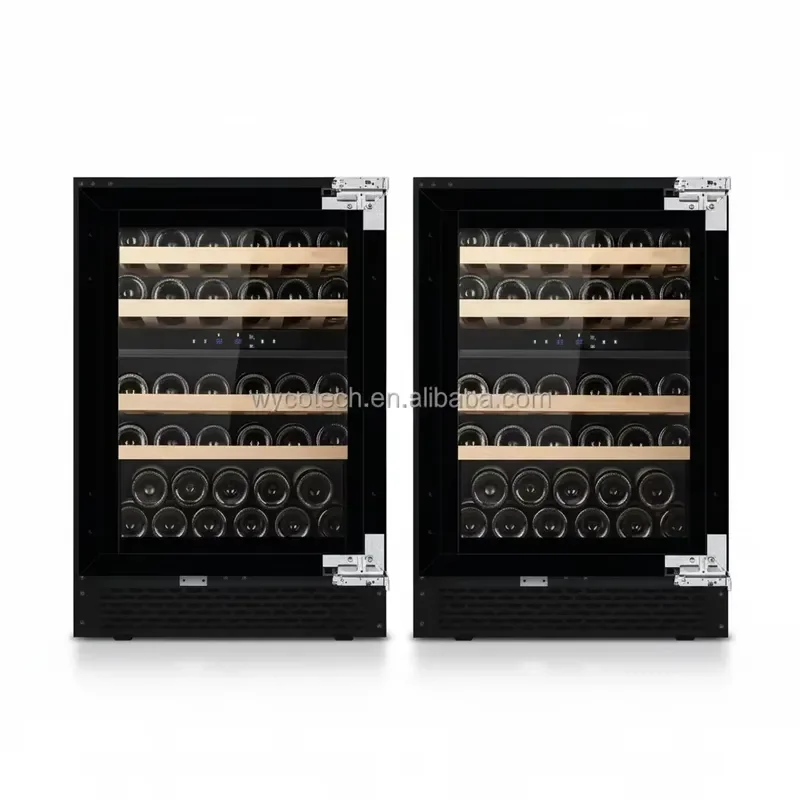 Built-in Wine Cooler Stainless Steel Glass Door Beverage Refrigerator Compressor Wine Fridge for Home Hotel Outdoor