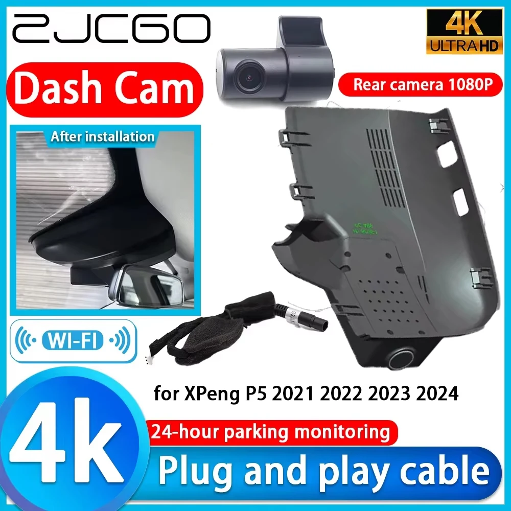 for XPeng P5 2021 2022 2023 2024 Wifi 4K DVR Dash Cam Camera Lens IMX335 Video Recorder H.265 G-Sensor Parking 24h Monitor