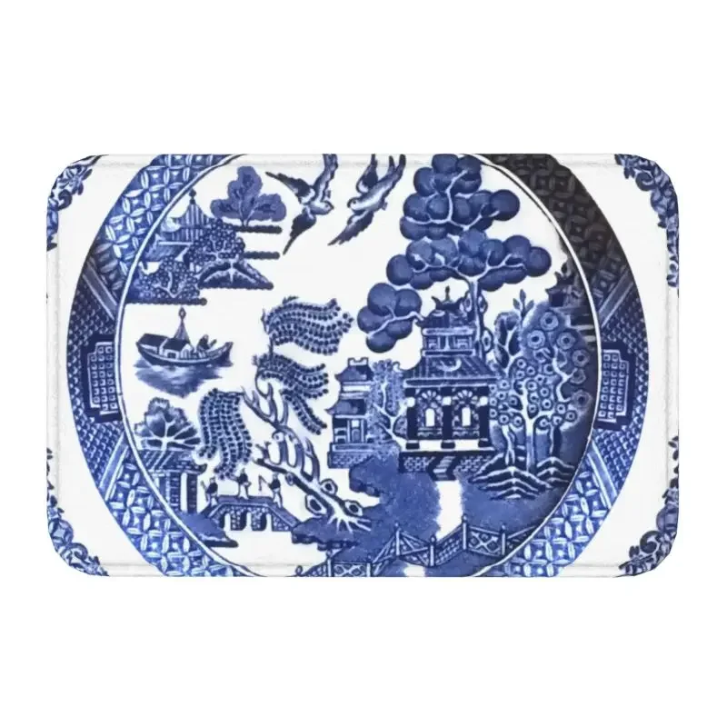 Personalizzato Blue Willow China zerbino antiscivolo ingresso bagno cucina porta tappetini blu Delft Chinoiserie tappeto wc tappeto Footpad