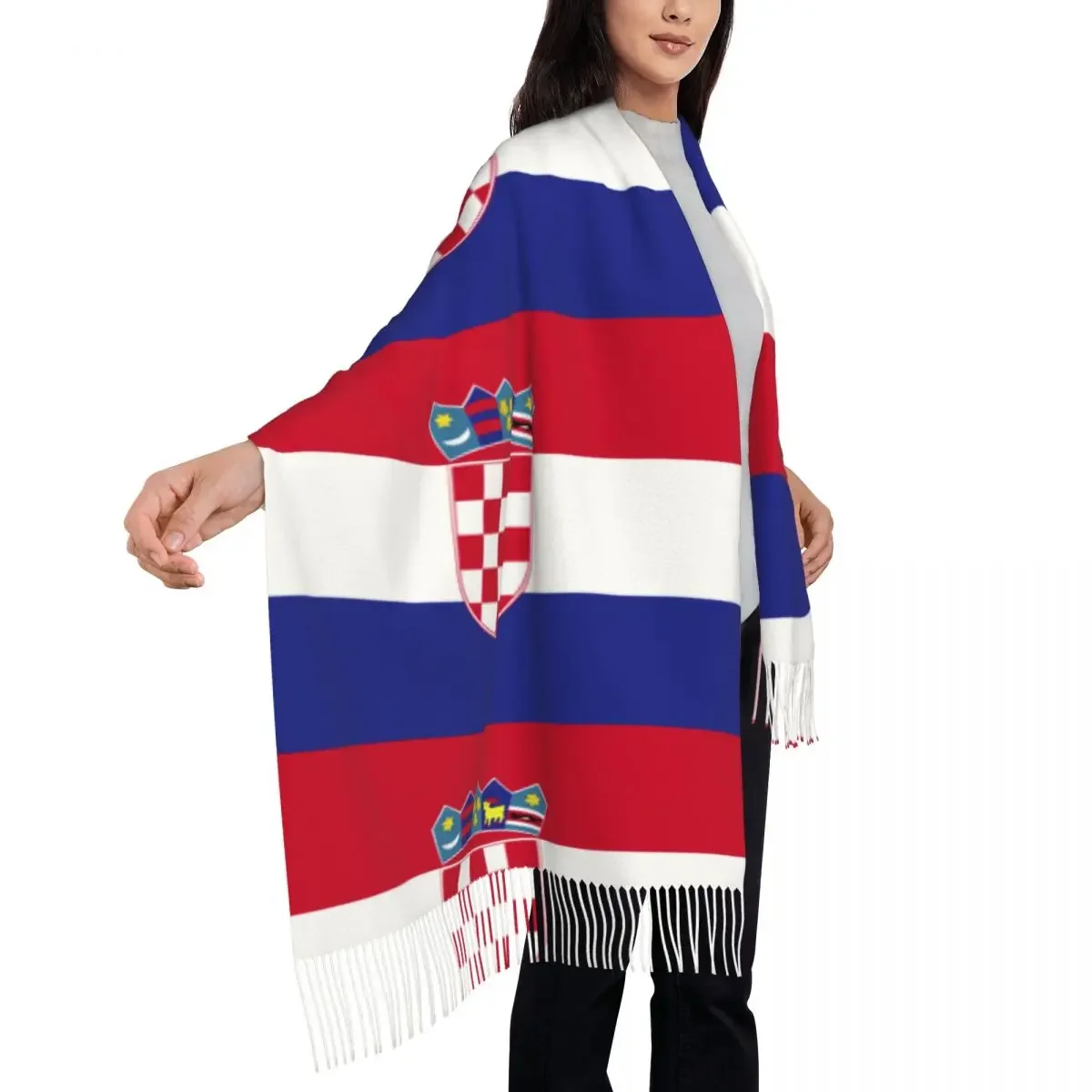 Flag Of Croatia Republic   Womens Warm Winter Infinity Scarves Set Blanket Scarf Pure Color