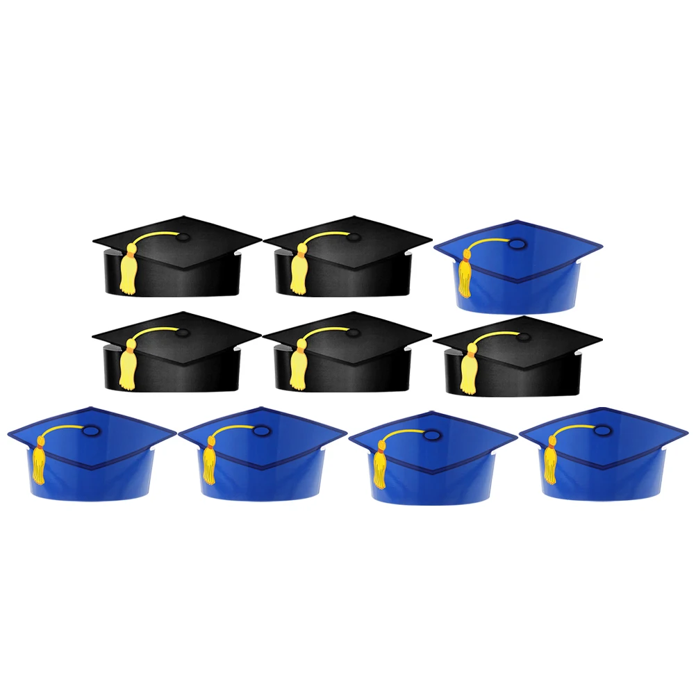 

10 Pcs Doctor Paper Hats Graduation Caps Props Party Supplies Headband Favor Kids Bachelor Stylish Photography Decoration