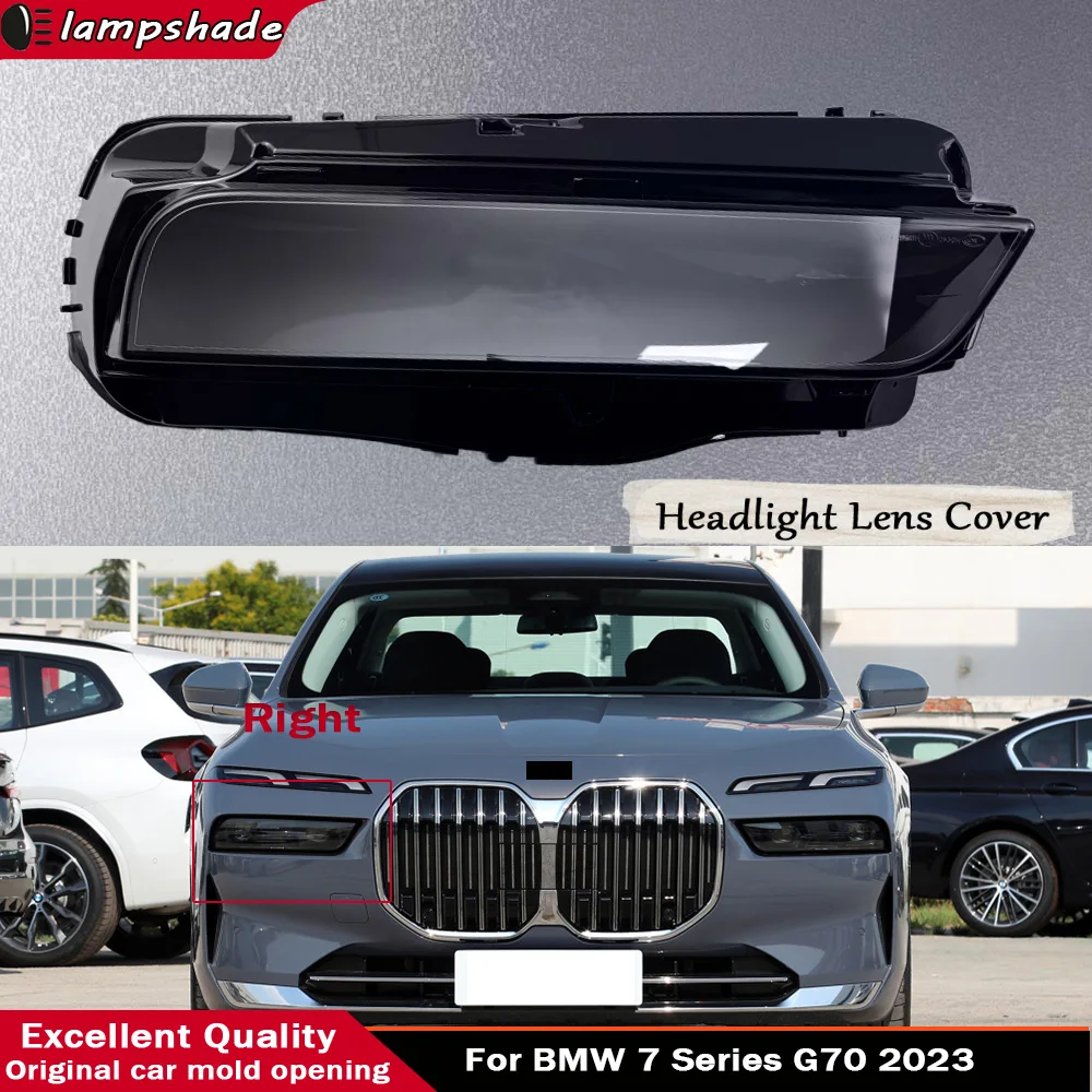 

Transparent Lampshade Lamp Shell For BMW 7 Series G70 2023 Front Car Glass Lens Case Headlamp Caps Headlight Cover