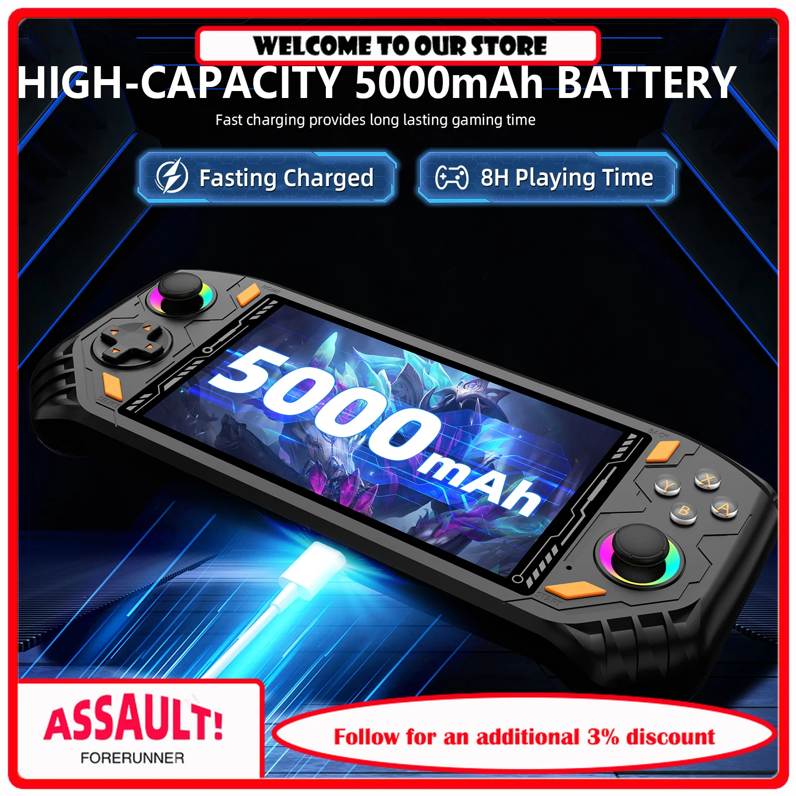 AISLPC RG52 MINI Handheld Game Console Dual System 2.4G WIFI 5.5