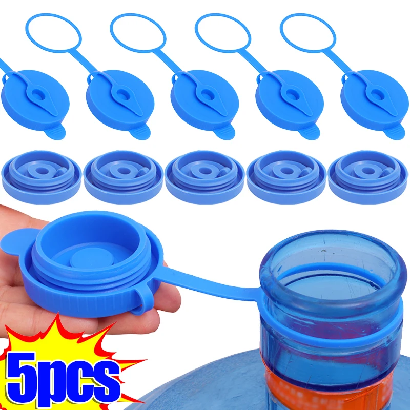 1-5PCS Water Bottle Replacement Lid With Inner Plug Reusable Bottle Cover Leak Proof Sealing Covers Silicone Safety Bottle Lids