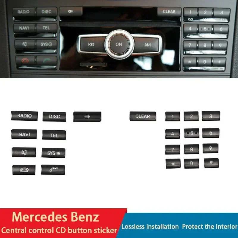 

Car Center Console CD Panel Air Conditioning Button Sticker Trim For Mercedes Benz C200 E260L GLK300 ML CLS Interior Accessories
