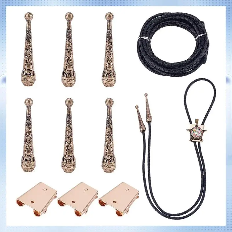 

CYL-3 Sets Bolo Tie Making Kit Bolo Tie Tips Replacement Bolo Tie Buckle Accessories For Bolo Tie Making
