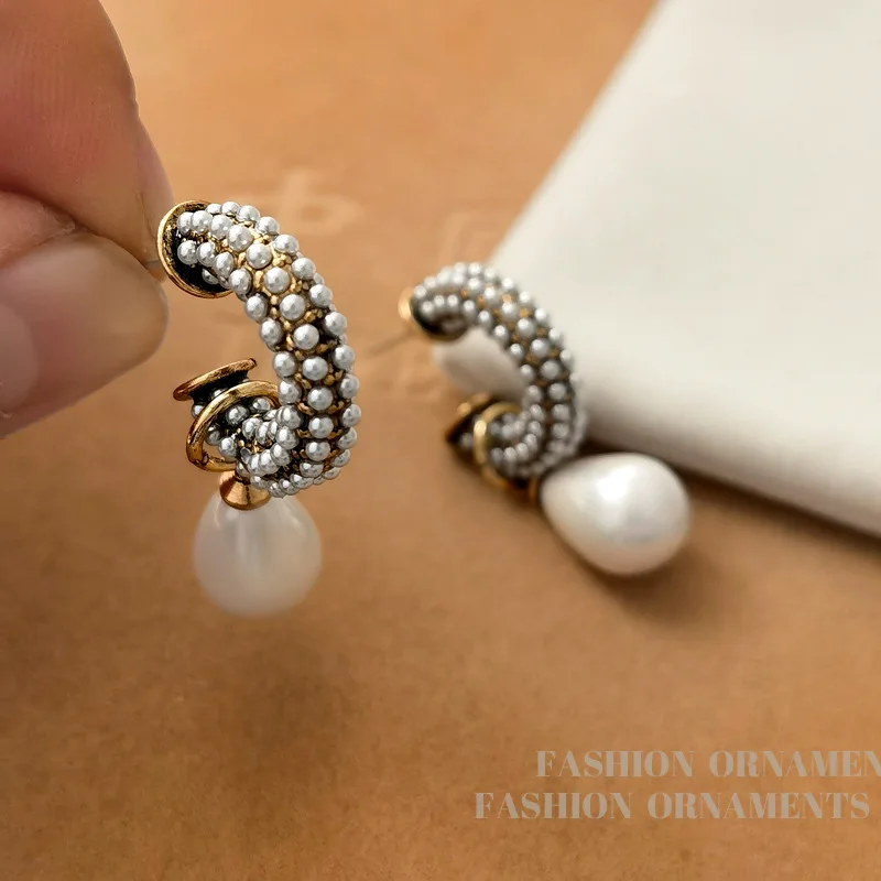 Fashion Jewelry Elegant Temperament Simulated Pearl Dangle Earrings For Women Female Gifts Delicate Design Ear Accessories