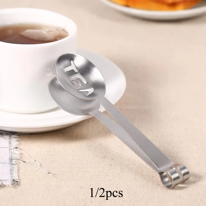 1/2pcs stainless steel tea bag clip multifunctional clip is used to clip and squeeze tea bags, clip rock sugar