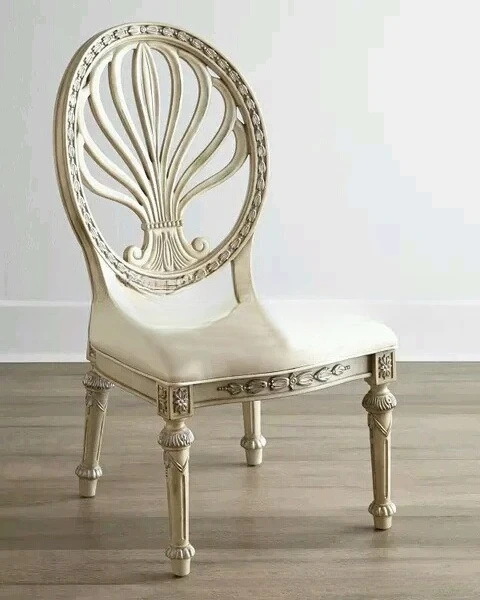 American solid wood dining chair simple modern log old fabric hollow carved book chair round back chair