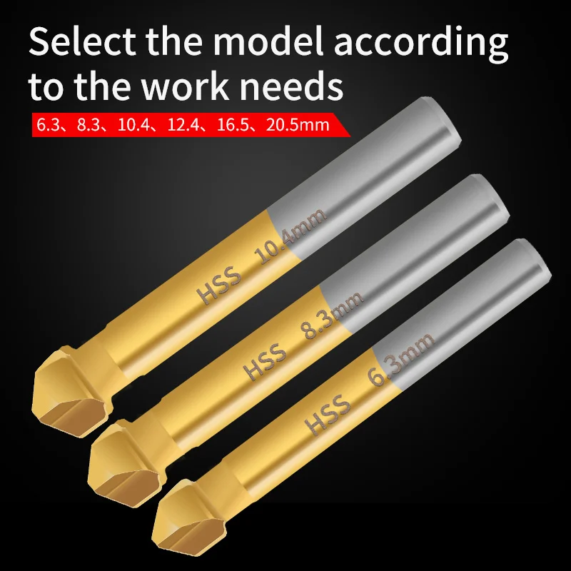 HSS Chanfro Chamfering Cutter End Mill Tool Countersink Broca Conjunto Para Madeira Stell Chanfro Cutter Ferramenta Elétrica 3 Flauta 90 graus