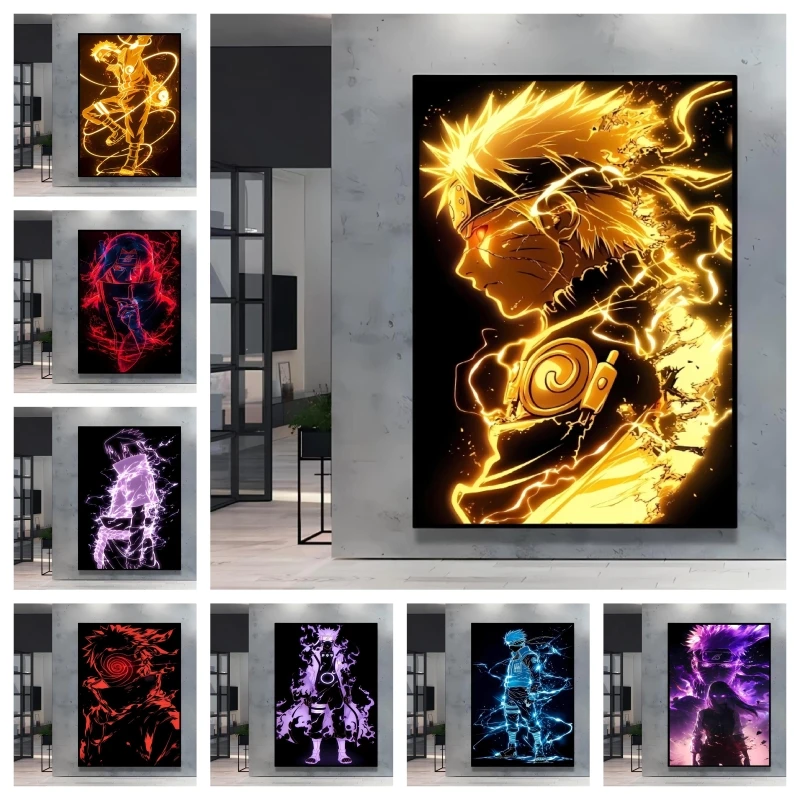 

High Quality Canvas Painting Naruto Classic Anime Poster Comics Pictures Bright and Clear Colors Home Living Room Decorative