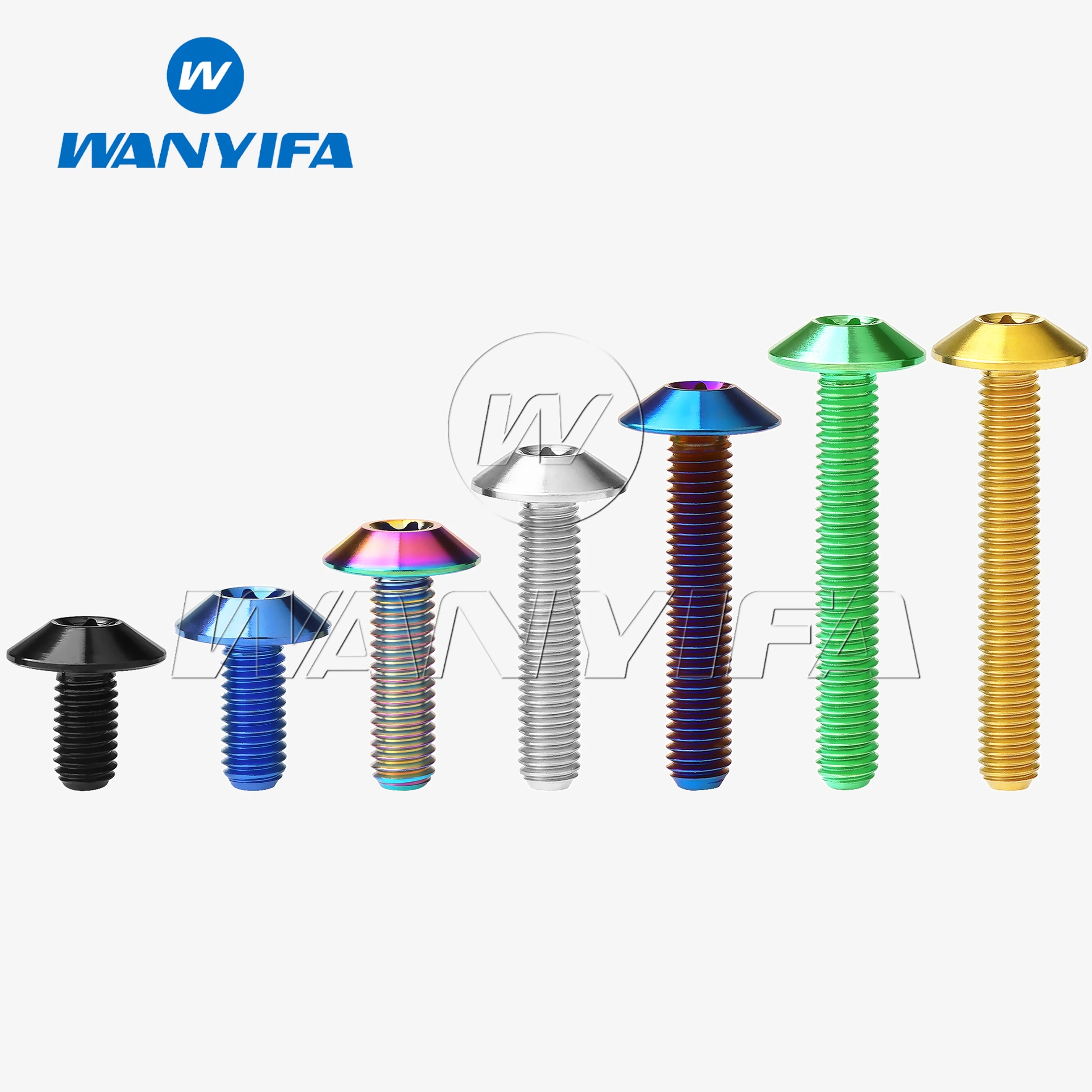 Wanyifa Titanium Ti Bolt M6x12 15 16 20 25 30 35mm Button Torx Head Screws for Motorcycle