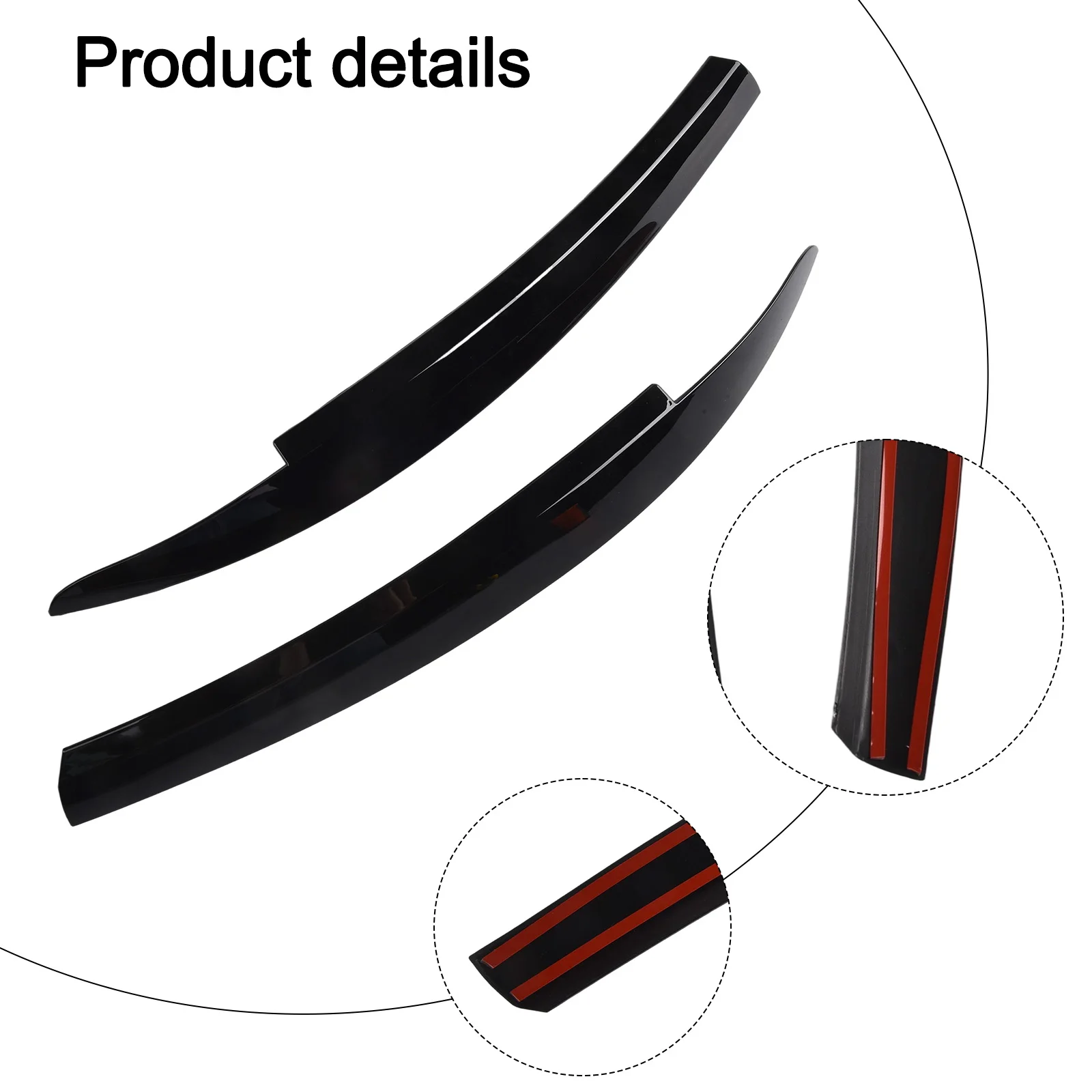 

Eyebrow Trim Headlight Eyelid Glossy Black 2pcs ABS Plastic Accessories Carbon Fiber Cover Trim Pair Replacement